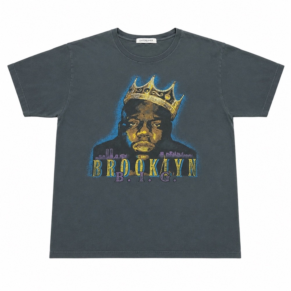 Daydreamer Notorious BIG Brooklyn T-Shirt Faded Charcoal Biggie Smalls
